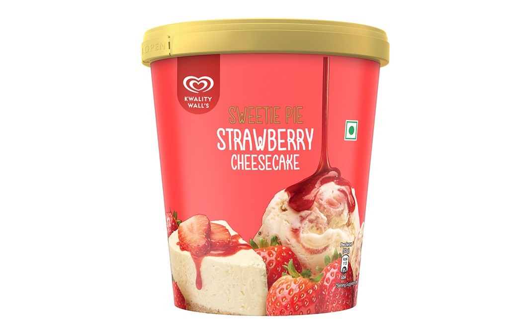 Kwality Walls Sweetie Pie Strawberry Cheesecake   Cup  700 millilitre